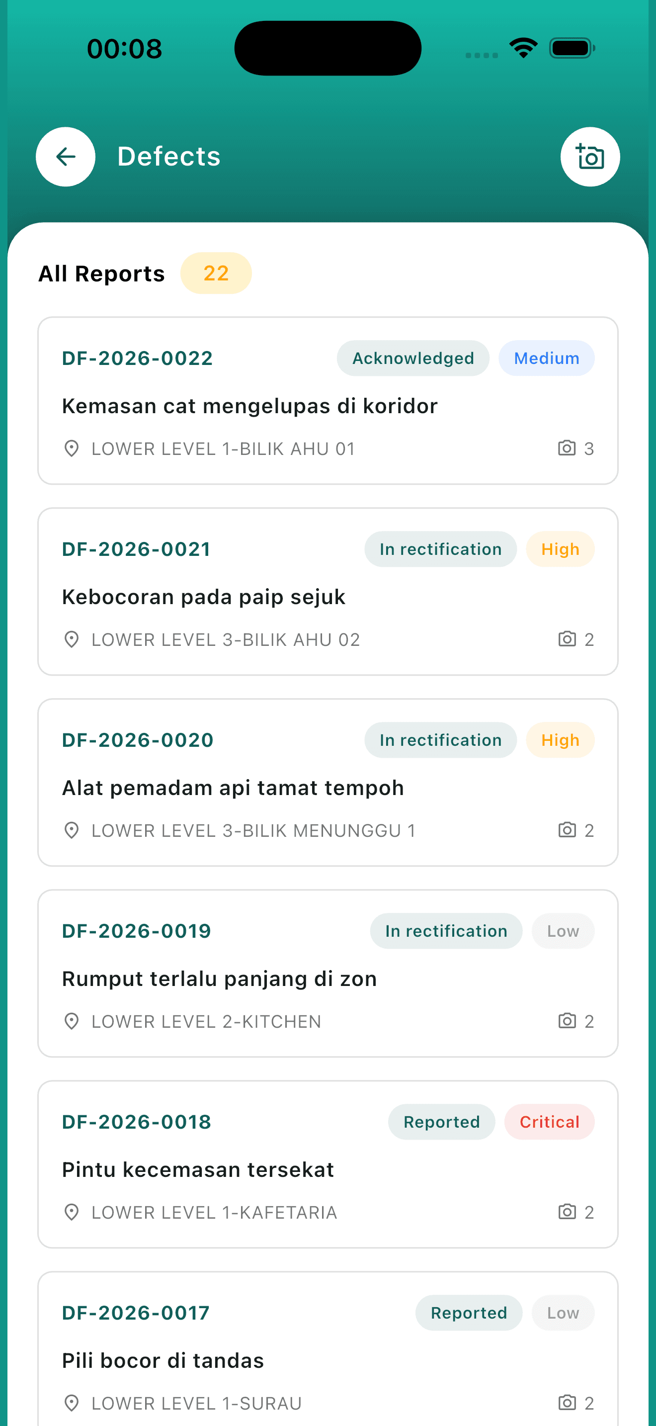 Defect register